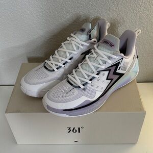 361 Degrees Men's Big3 V 5.0 Ice Blades Basketball Shoes Size 10 White Blue New!